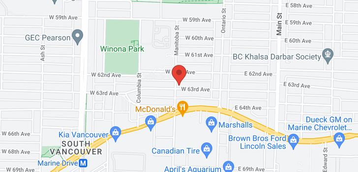 map of 185 W 63RD AVENUE